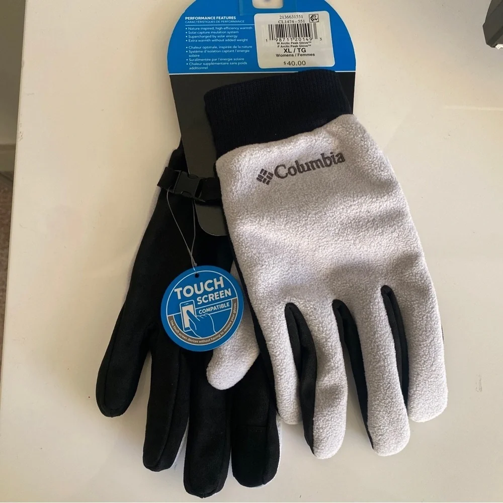Columbia Women’s Arctic Peak Gloves in Dark Gray and Black